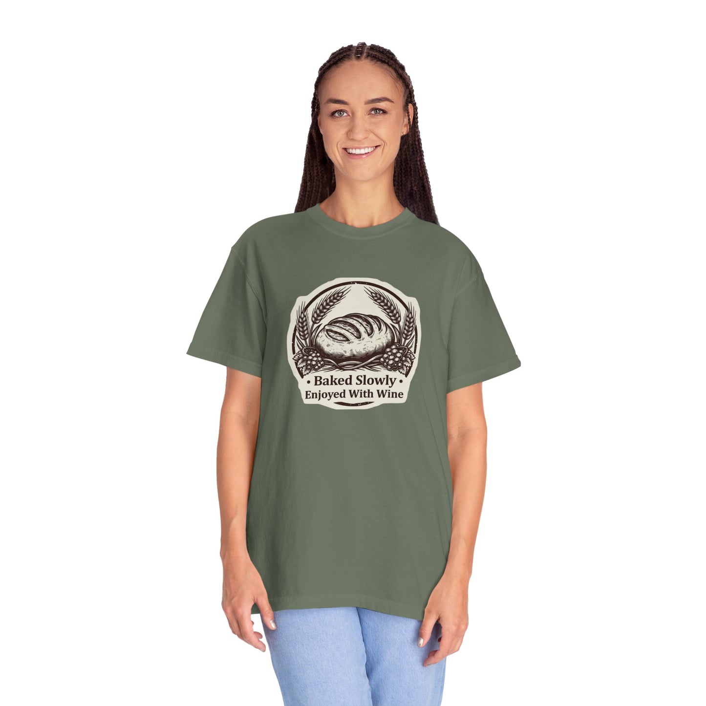 Baked Slowly, Enjoyed With Wine T-Shirt